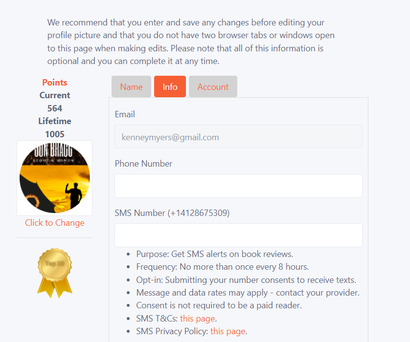 Opt-In Form Screenshot